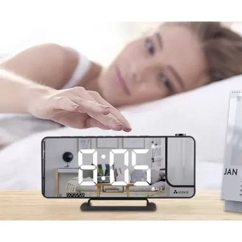Budzik- zegar LED z projektorem Izoxis 19576 6 8746114fa363aaa92096d916910e62d3