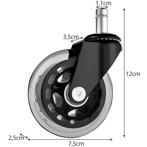 Kółka do fotela biurowego- 5szt. Malatec 22077 3 27b72c5e405b60f65d0fe6ea6bfcf4f8