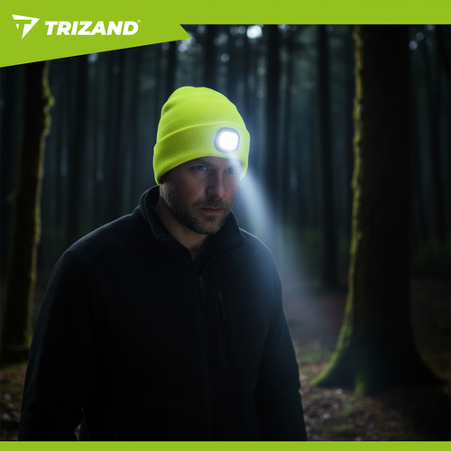 Czapka zimowa z latarką- żółta Trizand 22664 7 8ba8d361a1109af266c87f67c1f85484