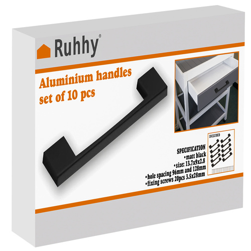 Uchwyt meblowy czarny- 10szt. Ruhhy 24190 2 200023692761e891502a137911b7b852