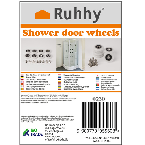 Kółka do kabiny prysznicowej Ruhhy 25513 16 37e4b386e3f4482c63b64f7cdfc32485
