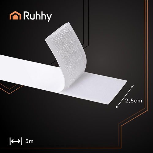 Rzep samoprzylepny biały 5m x 2,5cm Ruhhy 25999 3 ff90677106147aae0971900355dd2354