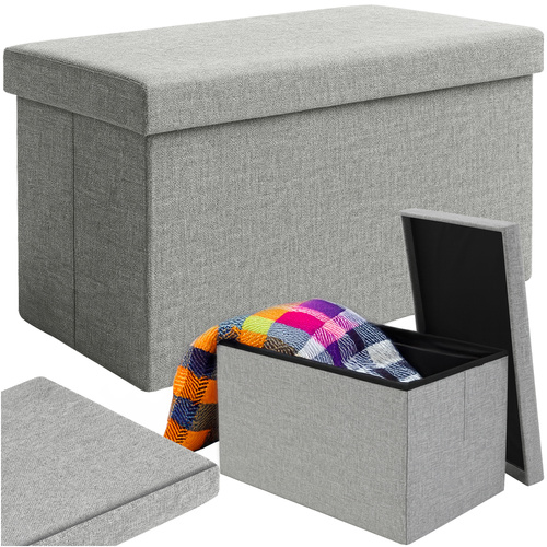 Pufa materiałowa szara 60x30x30 cm Ruhhy 25996 1 f7d3dbfbbcdfb3aa1d67640a635eae3a