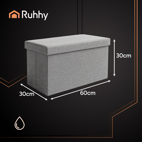 Pufa materiałowa szara 60x30x30 cm Ruhhy 25996 3 de361ac441797669e1f7da78d036e208