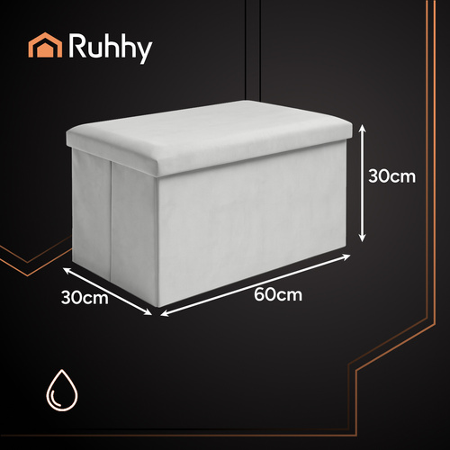 Pufa welurowa szara 60x30x30 cm Ruhhy 25994 3 3f4c11b80179127934474cc0f94f378d