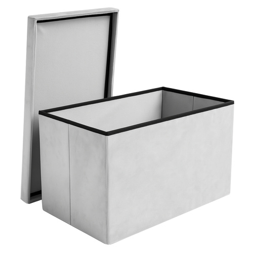 Pufa welurowa szara 60x30x30 cm Ruhhy 25994 9 778ccfe67513480bdf17020d3fa8da82