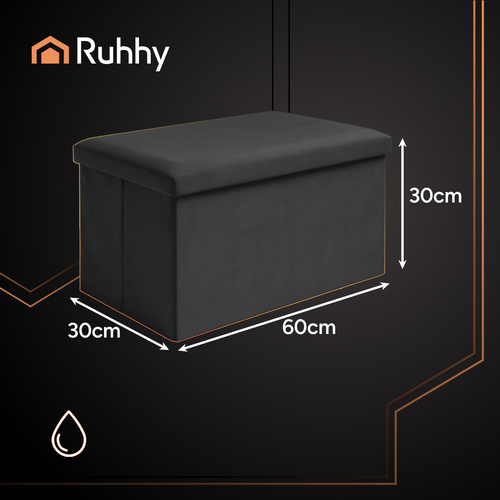 Pufa welurowa czarna 60x30x30 cm Ruhhy 25995 3 ea3d4d29fef39c2ecc18a3ef894b829f