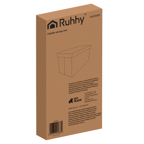 Pufa welurowa czarna 60x30x30 cm Ruhhy 25995 2 de63ba27de70f5f46df2a030109de83d