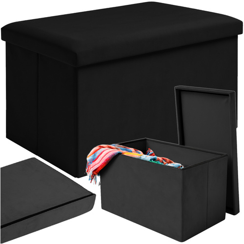 Pufa welurowa czarna 60x30x30 cm Ruhhy 25995 1 3c756331afaf74fcd8e7be855200fc0c