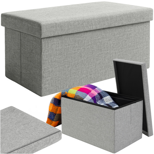 Pufa materiałowa szara 76x38x38cm Ruhhy 26131 1 60372a32f42e935b9ca32e7a134f5cf6