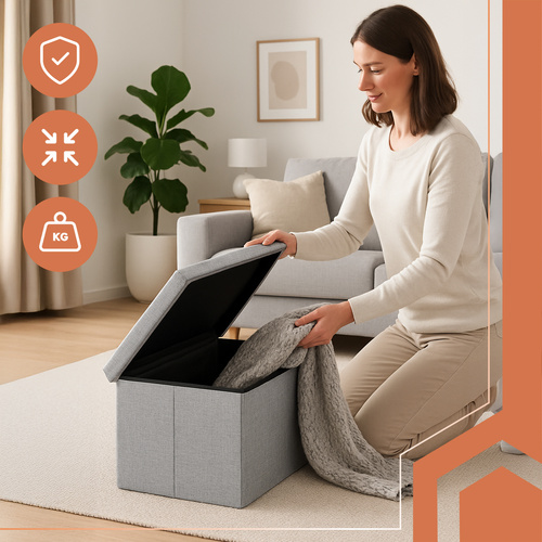 Pufa materiałowa szara 76x38x38cm Ruhhy 26131 7 6e14ef5e7bed09934035d0cf1dc5b7fb