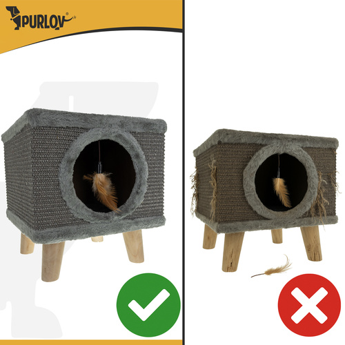 Domek z legowiskiem dla kota Purlov 26215 6 4d17df2ce75936708d8421b620b14d1e