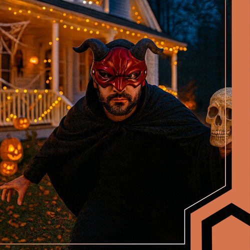Maska demon/diabeł Ruhhy 26123 13 442e3e77ff91639d0688b56f3f4c751f