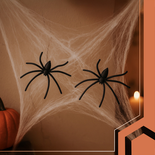 Sztuczna pajęczyna + 2 pająki Ruhhy 26074 7 5f98084ea5a6abe1e22a1dfe3a844e6f