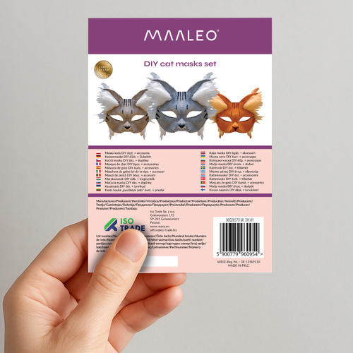 Maska kota DIY 6szt. + akcesoria Maaleo 26570 3 f85981f64c7bd6c08457ad07b1a8f14d